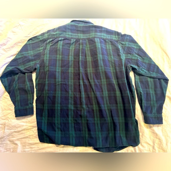 LL Bean Traditional Fit 90’s Vintage Flannel Shirt Plaid Green Blue Mens Size XL - Picture 4 of 6
